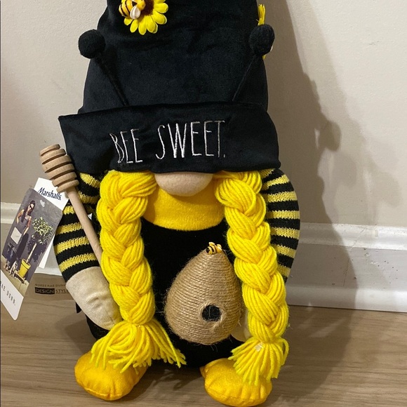 Rae Dunn Bee Sweet Black and Yellow Gnome Decor NWT - Picture 2 of 4